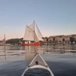 Sunset paddle back to the Kayak Base on Kungsholmen